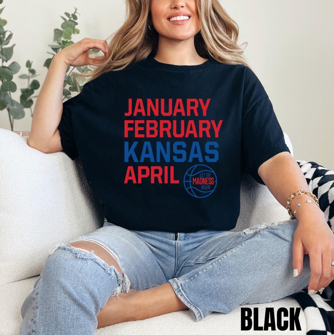 Jan, Feb, Kansas, Apr Basketball Shirt