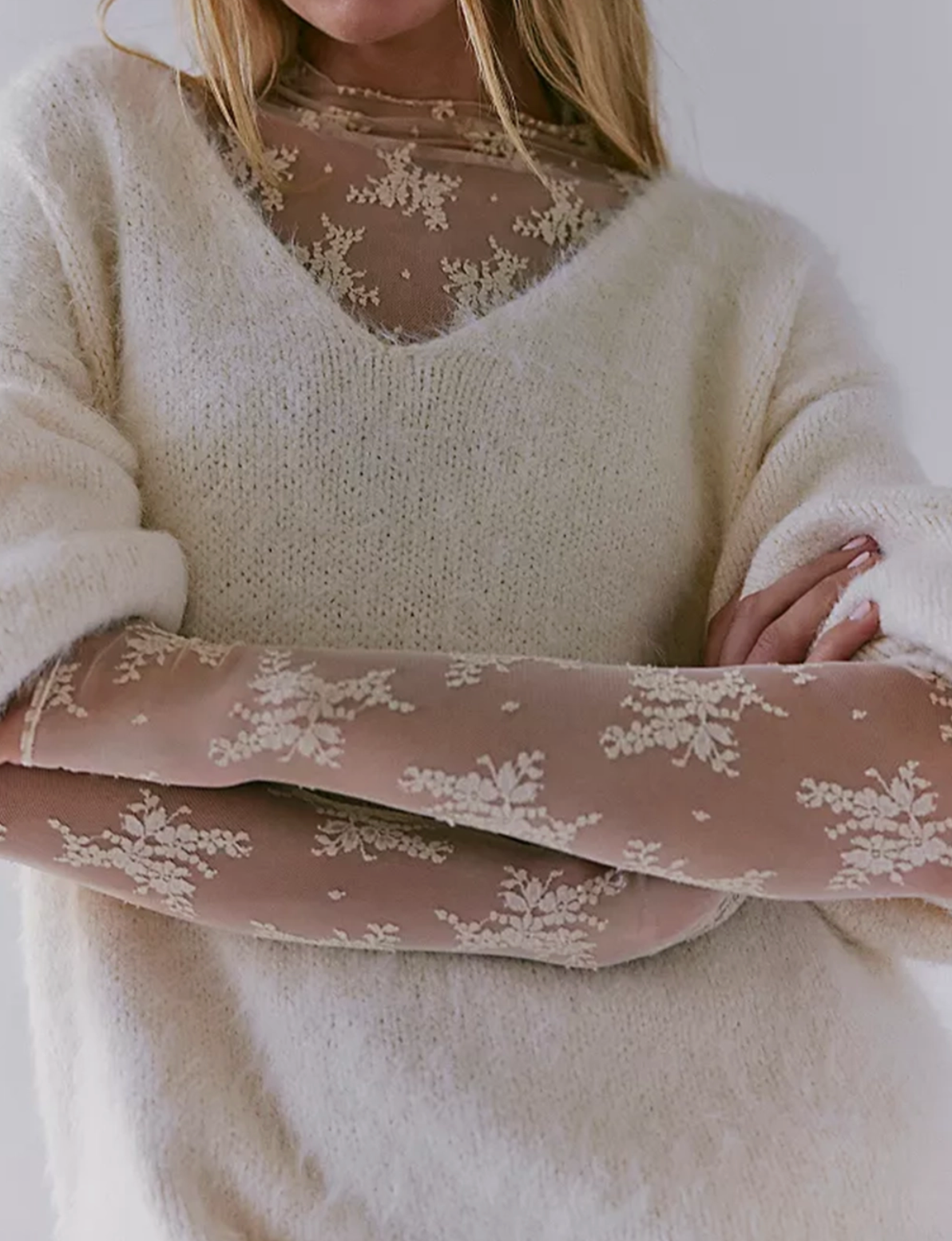 Luxe Sheer Layering Top- White