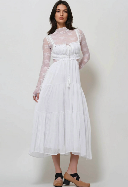 Luxe Sheer Layering Top- White