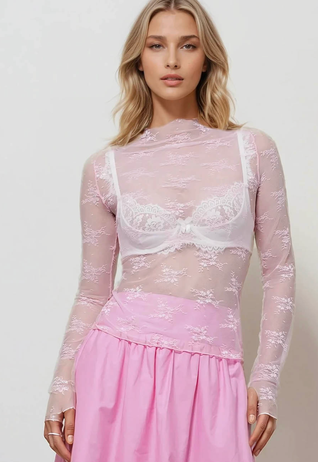 Luxe Sheer Layering Top- Pink