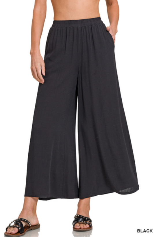 Pleated Wide Leg Pants