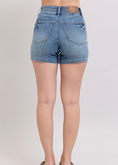 *Breanna High Rise Tummy Control Judy Blue Shorts