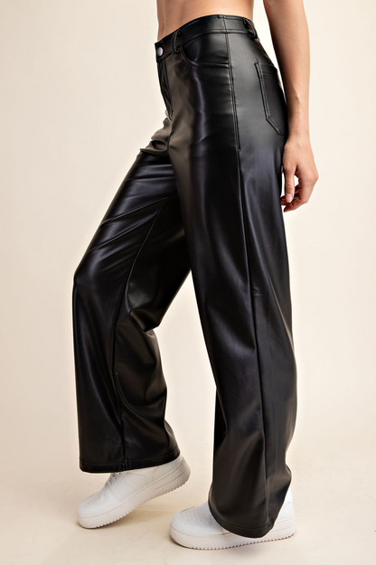 Straight Leather Pants