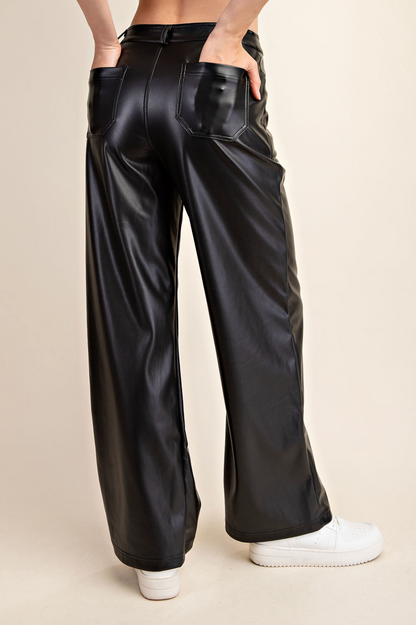 Straight Leather Pants