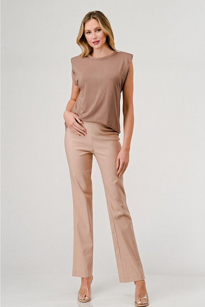 Taupe High Waist Slacks