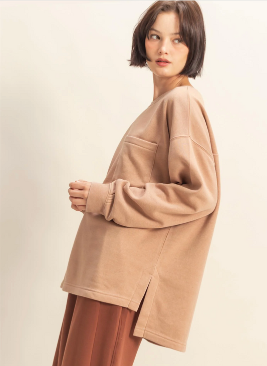 Basic Crewneck Pocket Sweatshirt