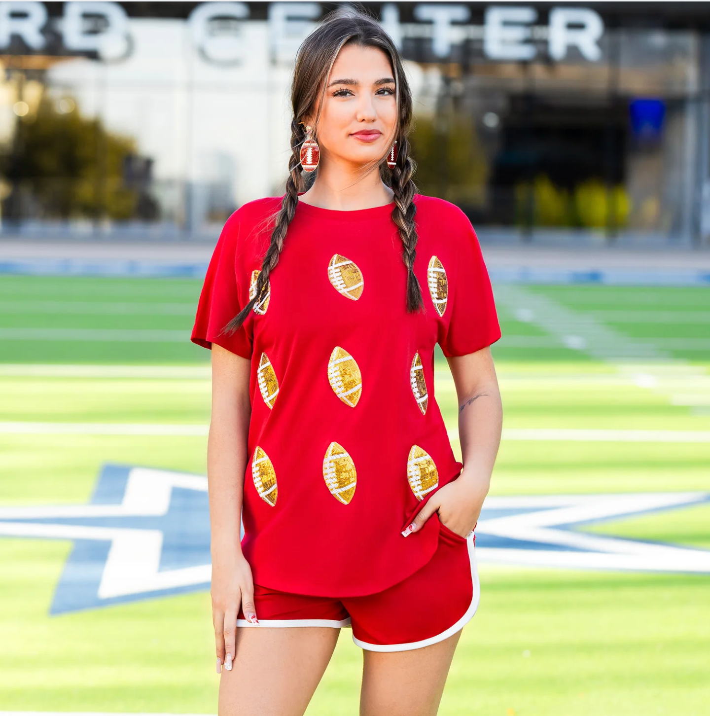 Gold Football Sequin Top