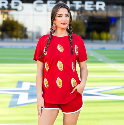 Gold Football Sequin Top