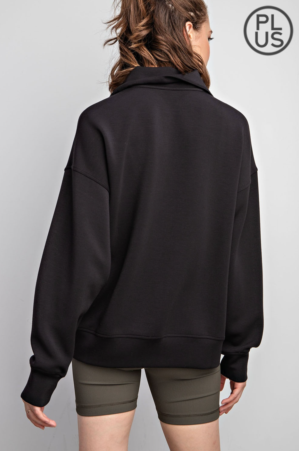Quarter Zip Pullover- Black
