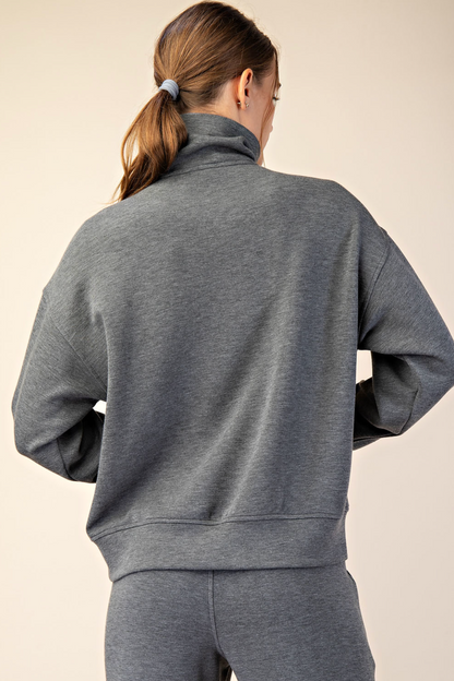 Quarter Zip Pullover- Grey