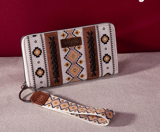 Wrangler Southwestern Art Print Wallet Coffee