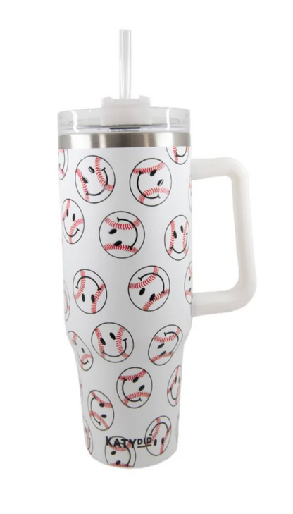Baseball Happy Face 40oz Tumbler