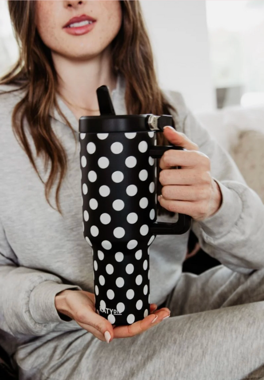 Black & White Dots 38oz Tumbler