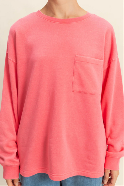 Basic Crewneck Pocket Sweatshirt