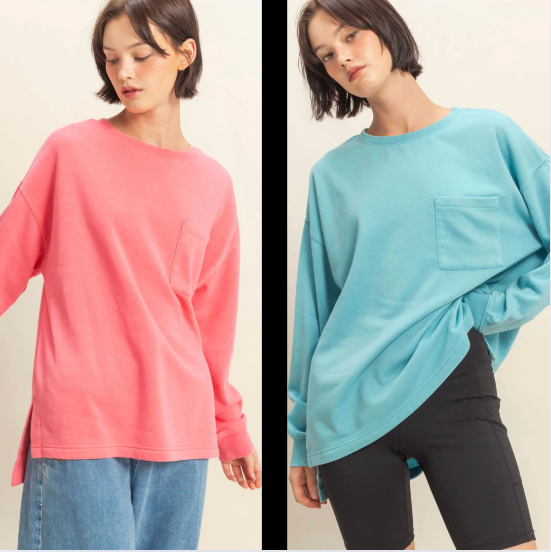 Basic Crewneck Pocket Sweatshirt