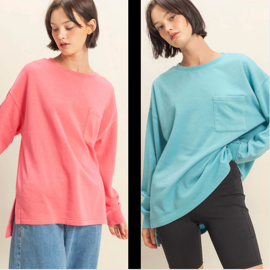 Basic Crewneck Pocket Sweatshirt