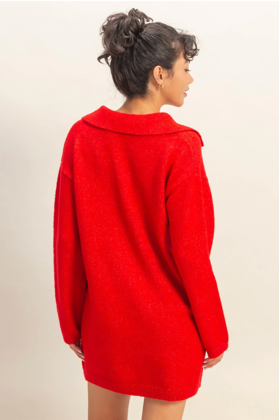 Polo Long Sleeve Sweater Dress