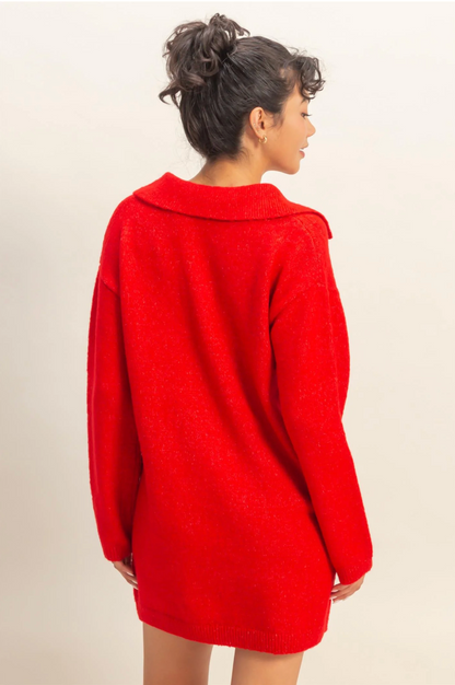 Polo Long Sleeve Sweater Dress