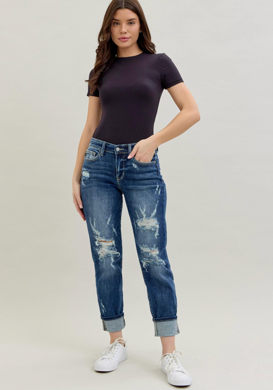 Abbie Mid Rise Boyfriend Judy Blue Jeans