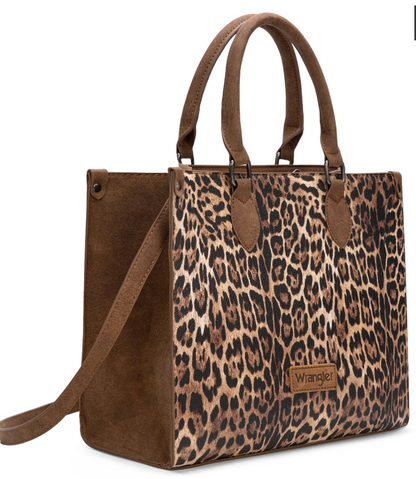 Wrangler Leopard Print Wide Tote Bag/Crossbody
