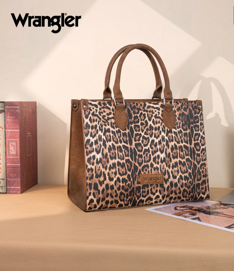 Wrangler Leopard Print Wide Tote Bag/Crossbody