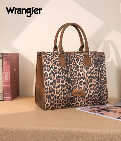 Wrangler Leopard Print Wide Tote Bag/Crossbody
