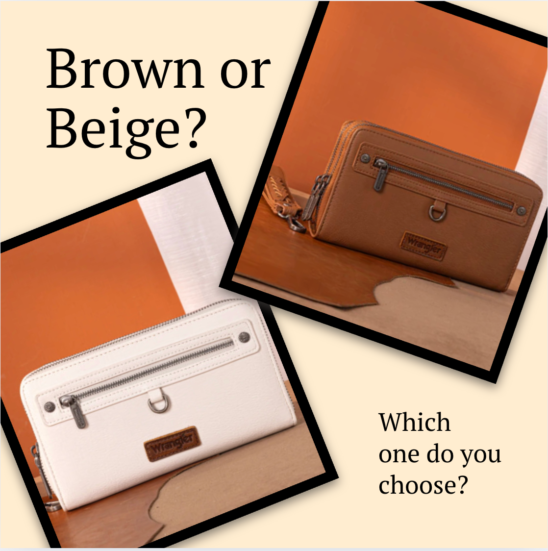 Wrangler Dual Zipper Compartment Large Wallet