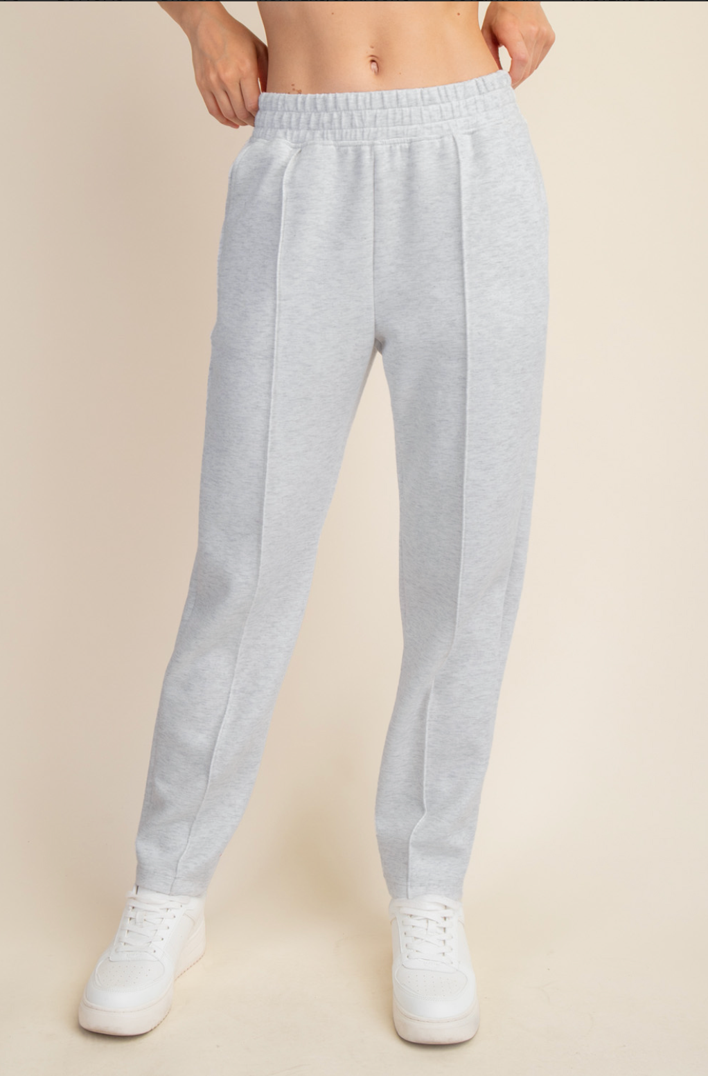 Pintuck Pants- Red/Grey