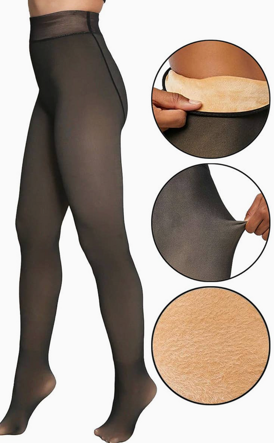Women's Fake Sheer Fleece Lined Pantyhose Tights