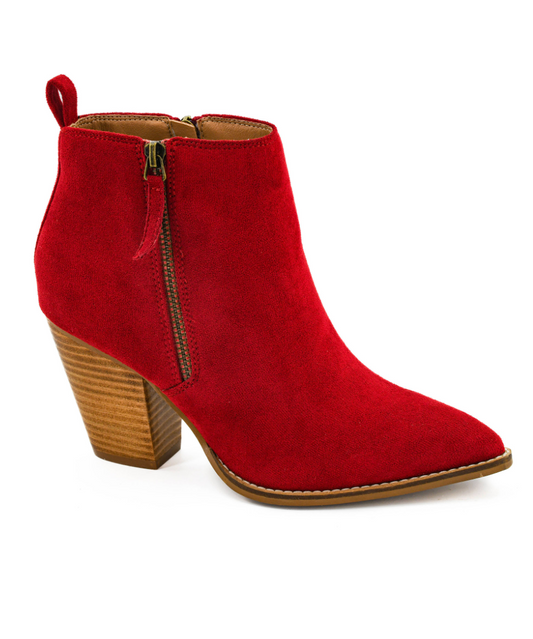 Corky's High Standards- Red Faux Suede