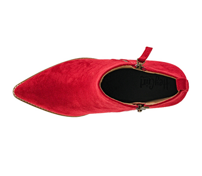 Corky's High Standards- Red Faux Suede