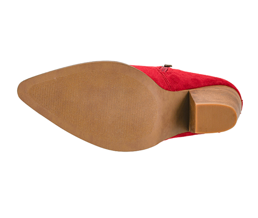 Corky's High Standards- Red Faux Suede