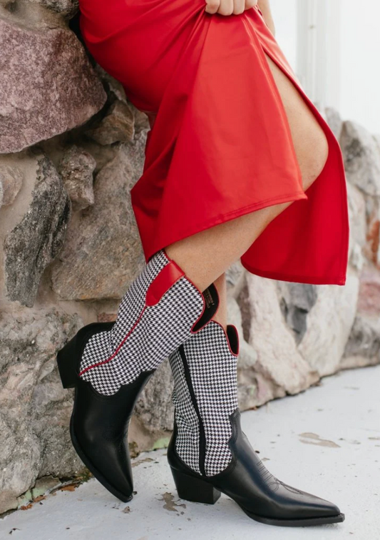 Corky's Somebody's Problem- Black/White Houndstooth