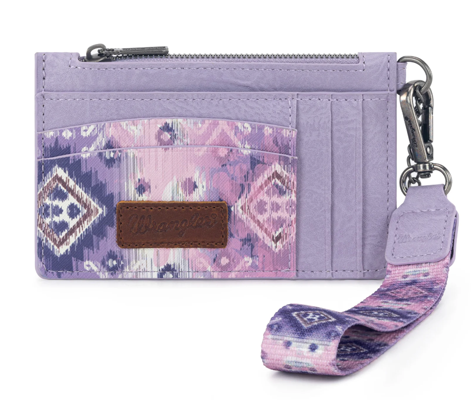 Wrangler Aztec Key Chain Wristlet Card Wallet - Purple