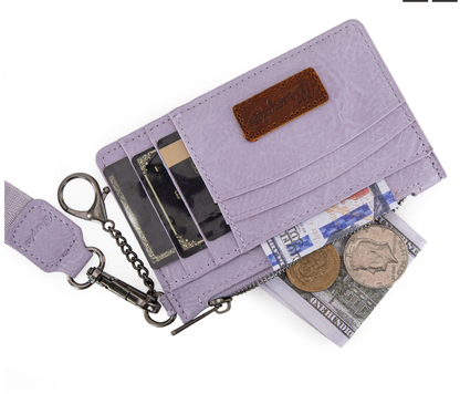 Wrangler Aztec Key Chain Wristlet Card Wallet - Purple