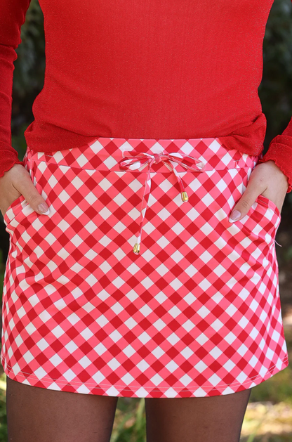 Red Gingham Skort