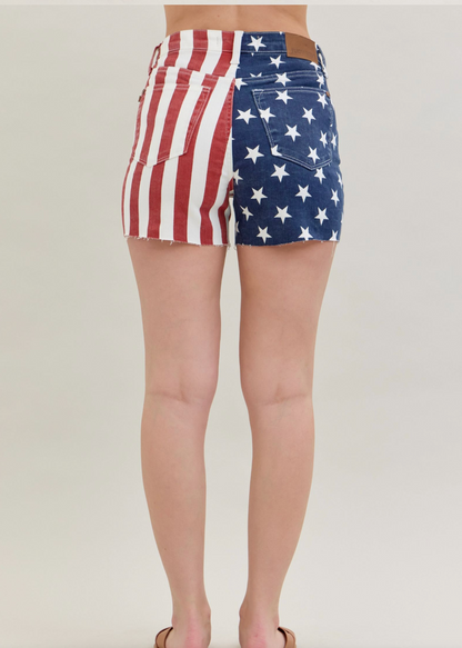 Red, White, & Blue Judy Blue Shorts