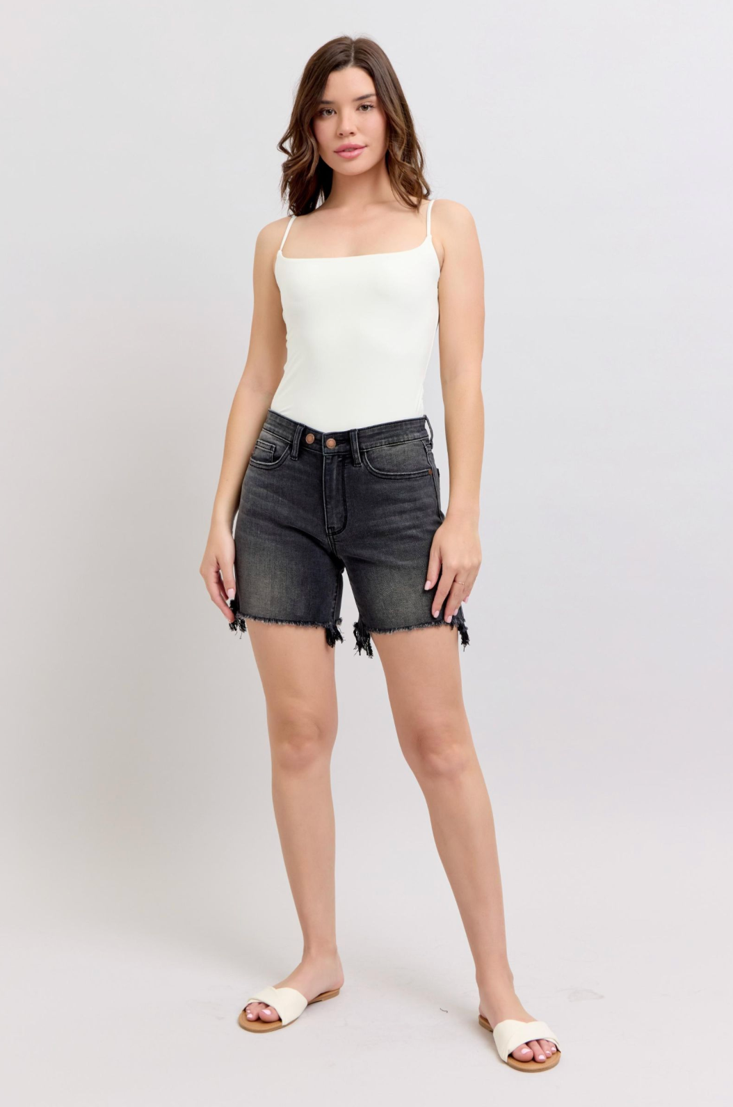 Long Cuff Off Dad Judy Blue Shorts