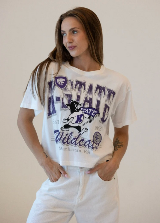 Kansas State Semi-Cropped Oversized Band Tee