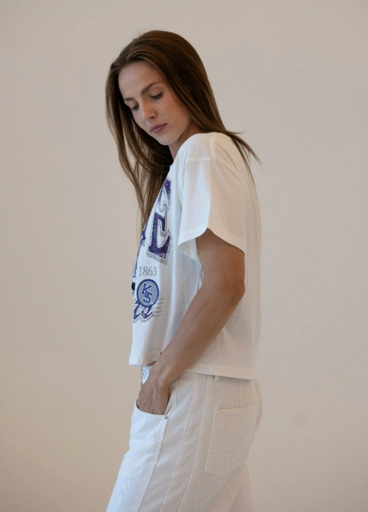 Kansas State Semi-Cropped Oversized Band Tee