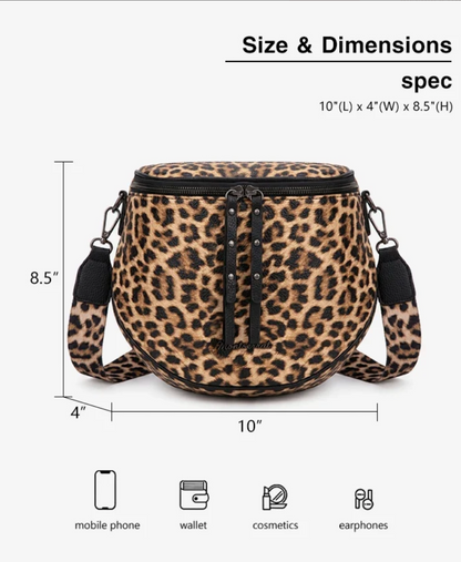 Montana West Spacious Crossbody Bum Bag with Coin Purse - Leopard