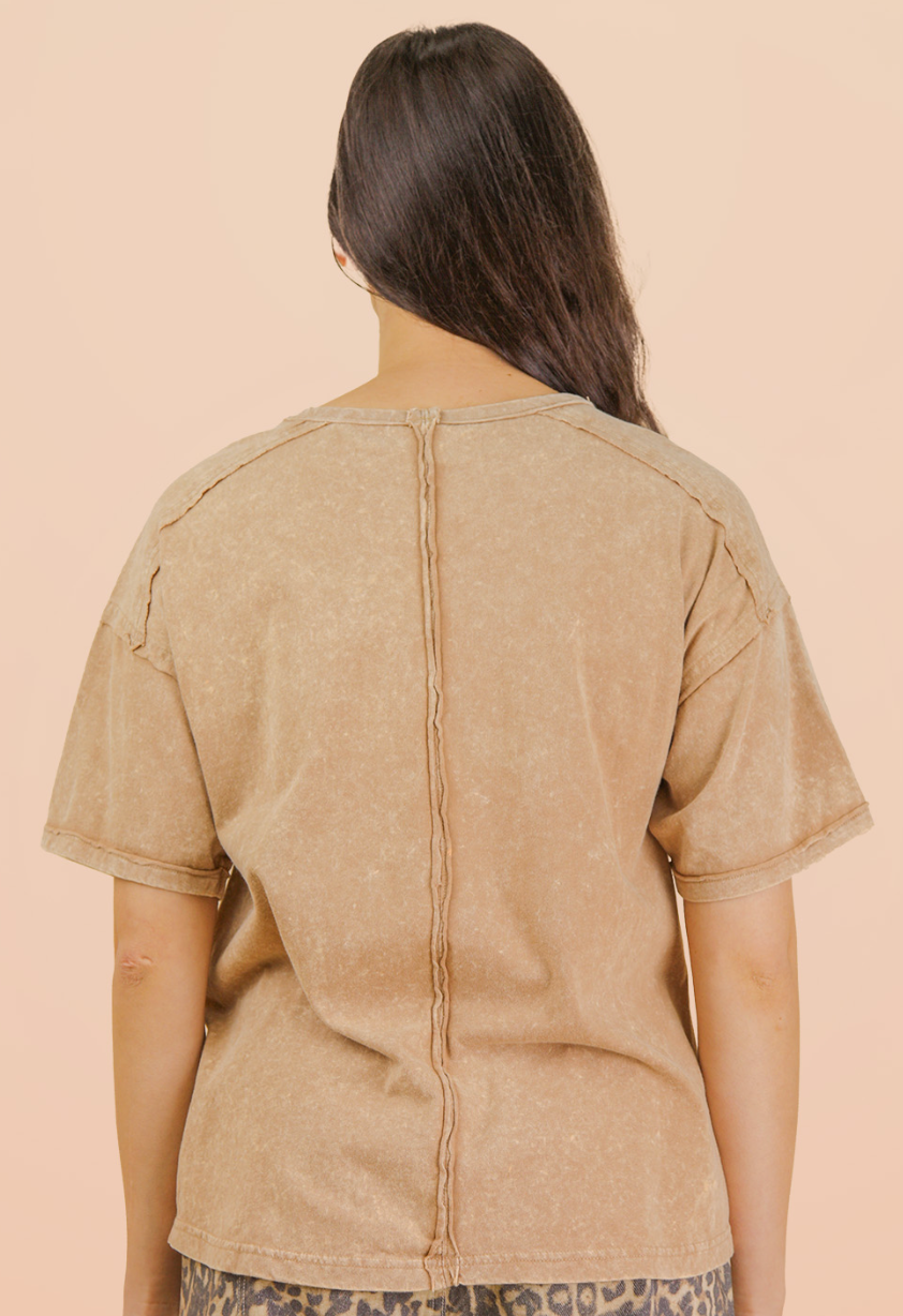Tan Mineral Pocket Top