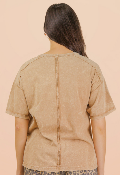 Tan Mineral Pocket Top