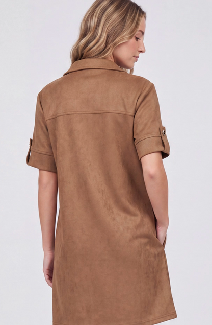 Faux Suede Dress