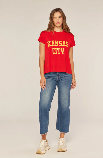 Kansas City Graphic Cap Sleeve Knit Top