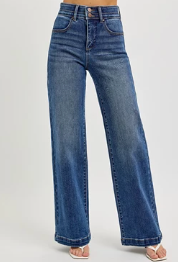 Risen High Rise Wide Jeans (PLUS)