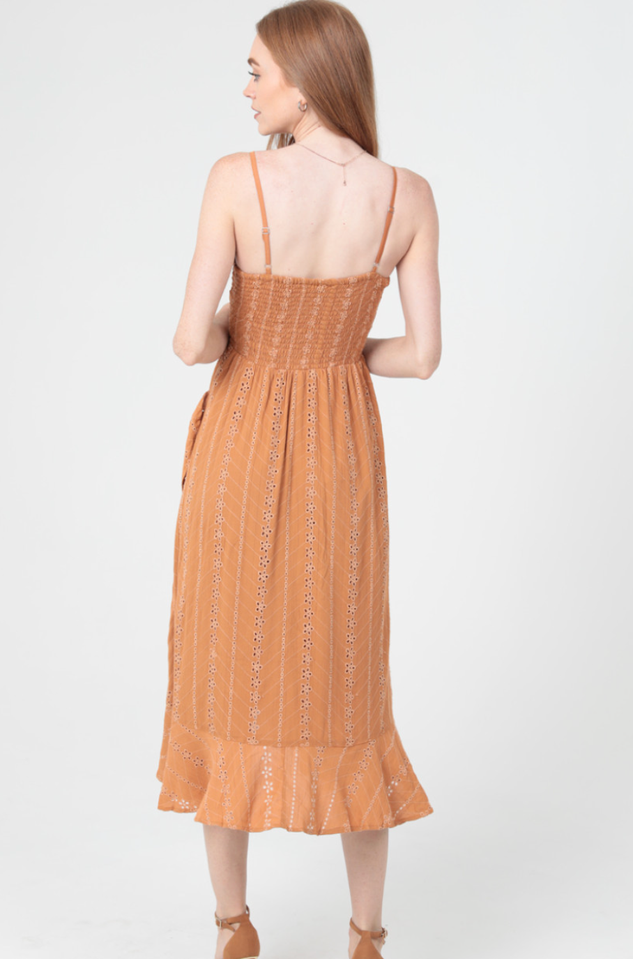 Fall Twist Front Midi Dress