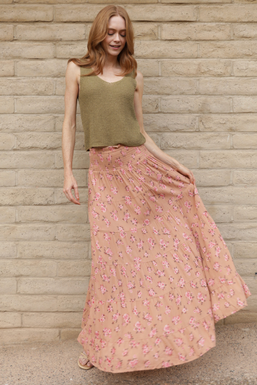 Floral Smocked Skirt