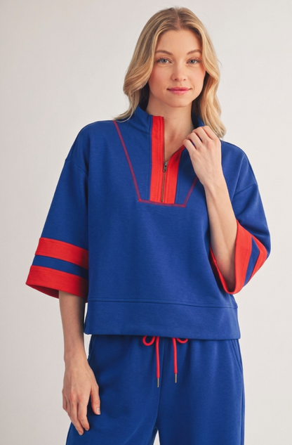 Royal/Crimson Quarter Zip