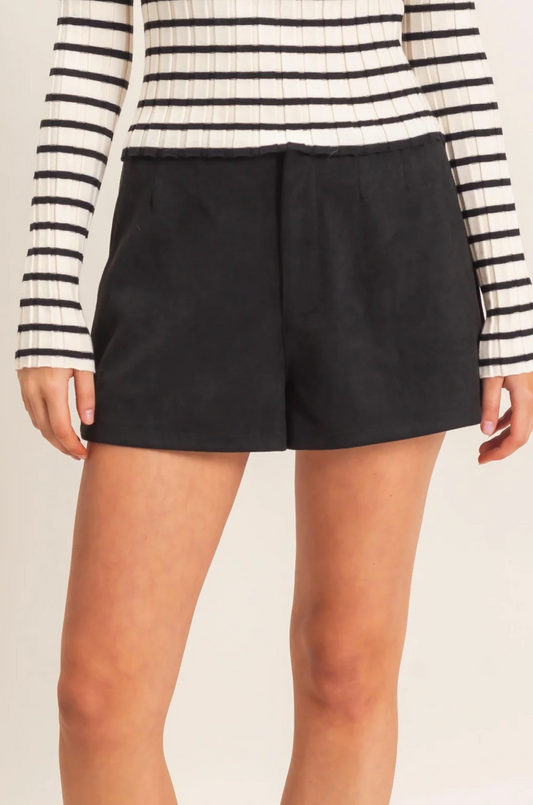 High Waist Suede Shorts